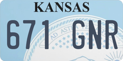 KS license plate 671GNR