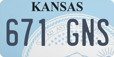 KS license plate 671GNS