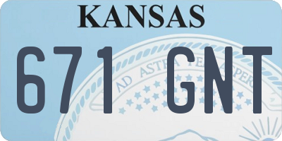 KS license plate 671GNT