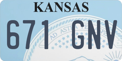 KS license plate 671GNV