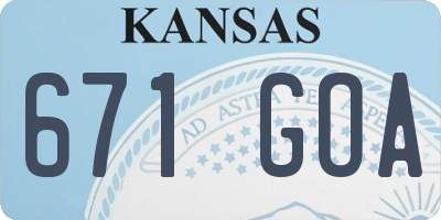 KS license plate 671GOA