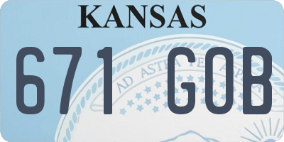 KS license plate 671GOB