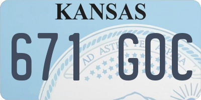 KS license plate 671GOC