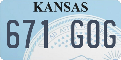 KS license plate 671GOG