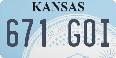KS license plate 671GOI