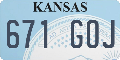 KS license plate 671GOJ