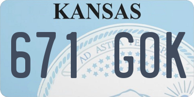 KS license plate 671GOK