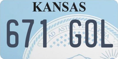 KS license plate 671GOL
