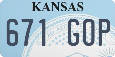 KS license plate 671GOP