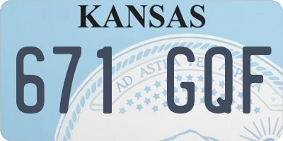 KS license plate 671GQF