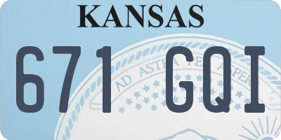 KS license plate 671GQI