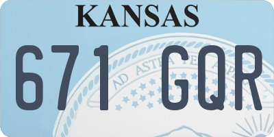 KS license plate 671GQR
