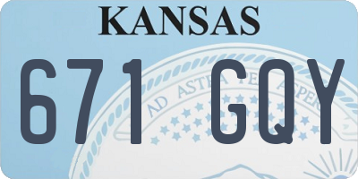 KS license plate 671GQY
