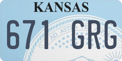 KS license plate 671GRG