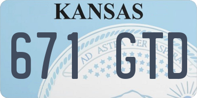 KS license plate 671GTD