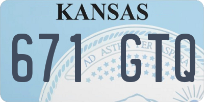 KS license plate 671GTQ