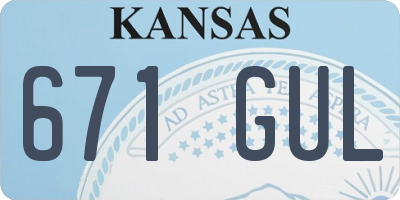 KS license plate 671GUL