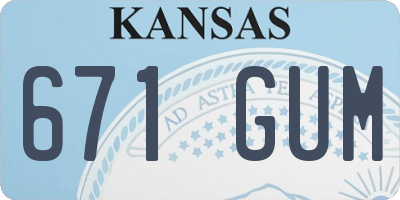 KS license plate 671GUM