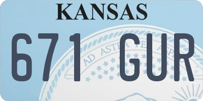 KS license plate 671GUR