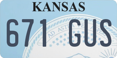 KS license plate 671GUS