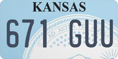 KS license plate 671GUU