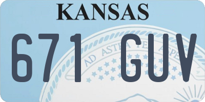 KS license plate 671GUV