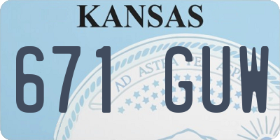 KS license plate 671GUW