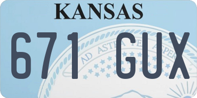 KS license plate 671GUX