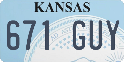 KS license plate 671GUY