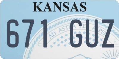KS license plate 671GUZ
