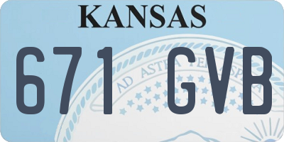 KS license plate 671GVB