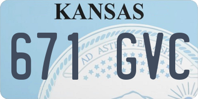 KS license plate 671GVC