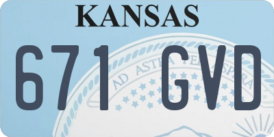 KS license plate 671GVD