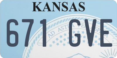 KS license plate 671GVE