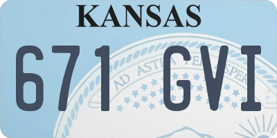 KS license plate 671GVI