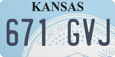 KS license plate 671GVJ