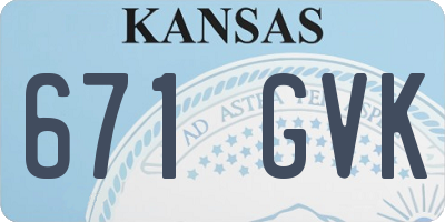 KS license plate 671GVK