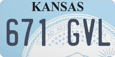 KS license plate 671GVL