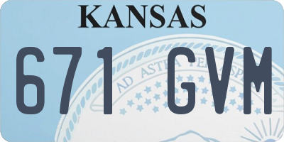 KS license plate 671GVM