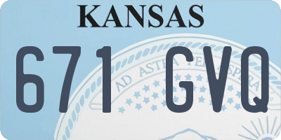 KS license plate 671GVQ