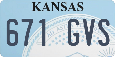 KS license plate 671GVS