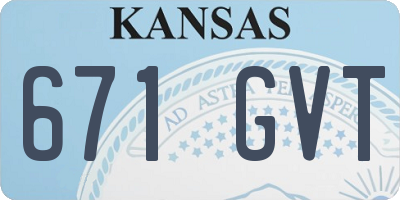 KS license plate 671GVT