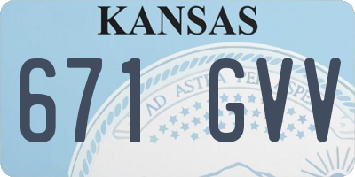 KS license plate 671GVV