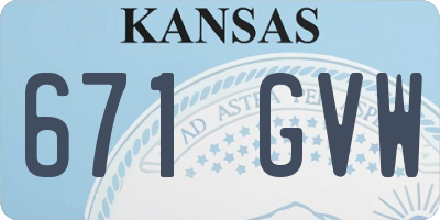 KS license plate 671GVW