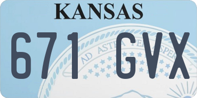 KS license plate 671GVX