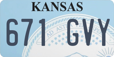KS license plate 671GVY