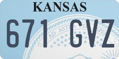 KS license plate 671GVZ