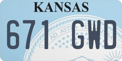 KS license plate 671GWD