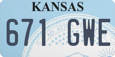 KS license plate 671GWE
