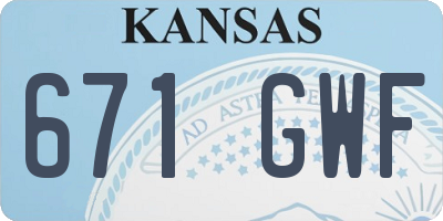 KS license plate 671GWF